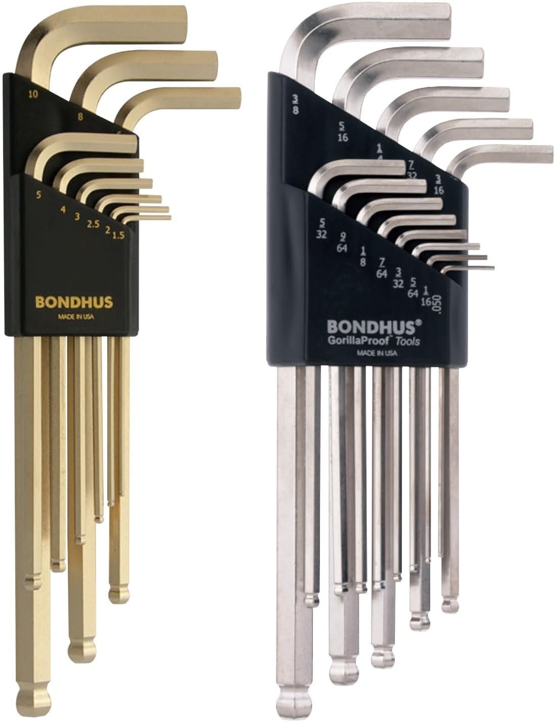 Bondhus GoldGuard 22pc Ball End Hex L Wrench Set