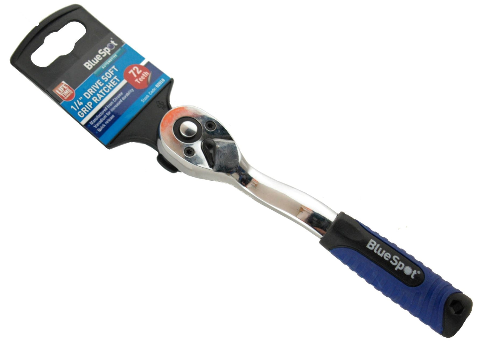 Bluespot Socket Ratchet Soft Grip Handle Quick Release 72 Teeth 1/4" DriveOpens 