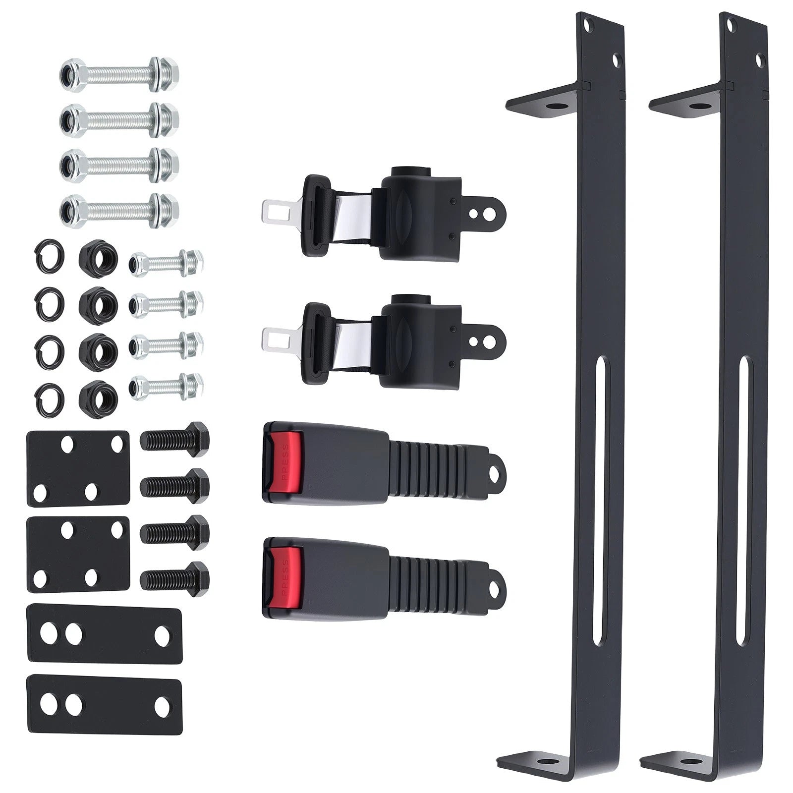 2 Passenger Golf Cart Seat Belts Bracket Kit for Yamaha EZGO TXT Club Car DS