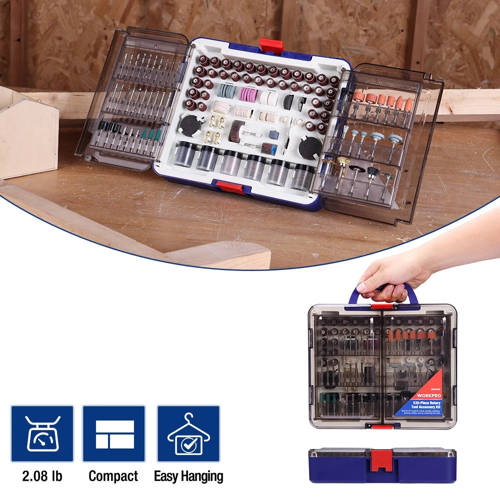WORKPRO Rotary Tool Accessories Kit 476PC Rotary Tool Bit for Polishing Grinding