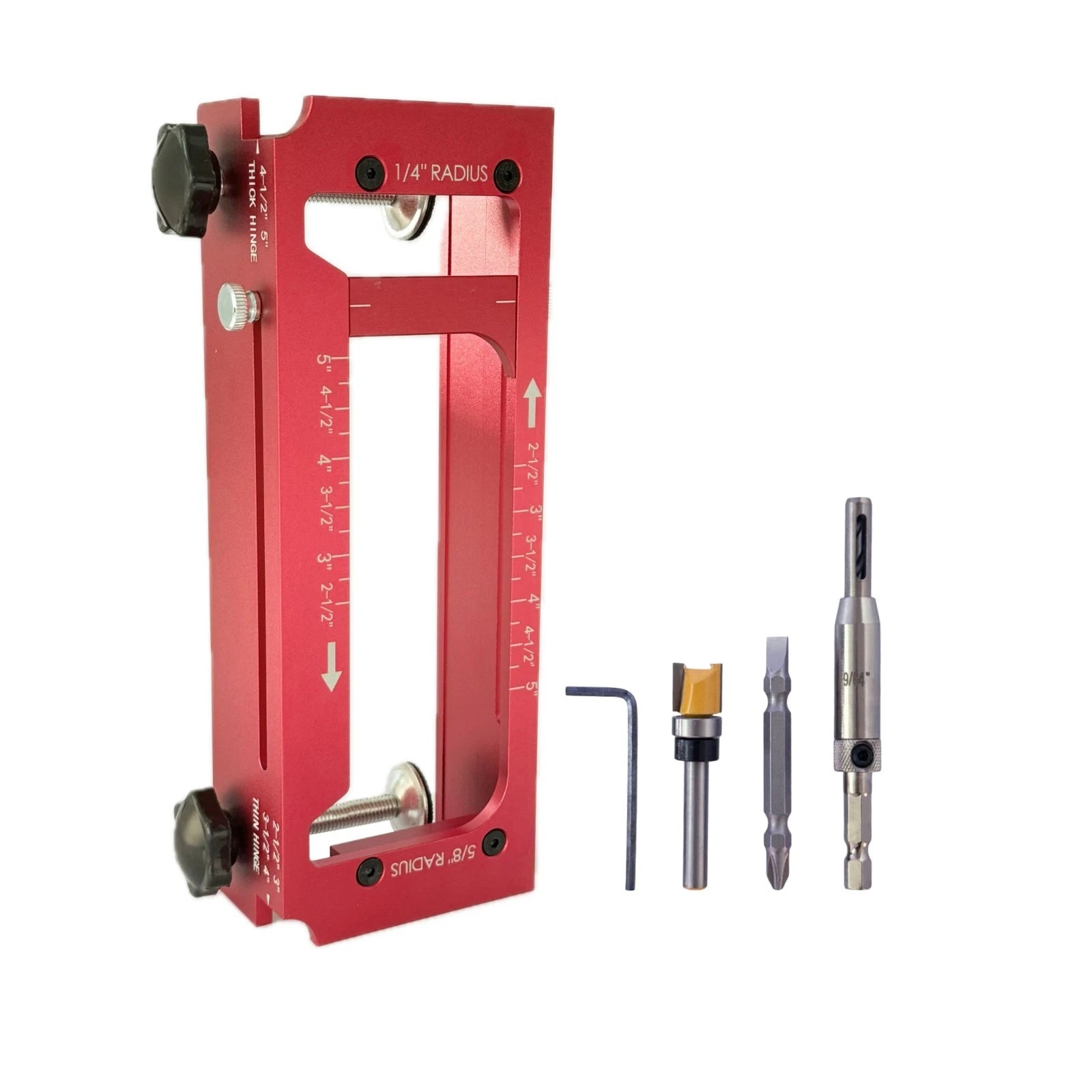 New Door Hinge Jig Aluminum Alloy Door Hinge Template Kit for Router 2.5" to 5"L