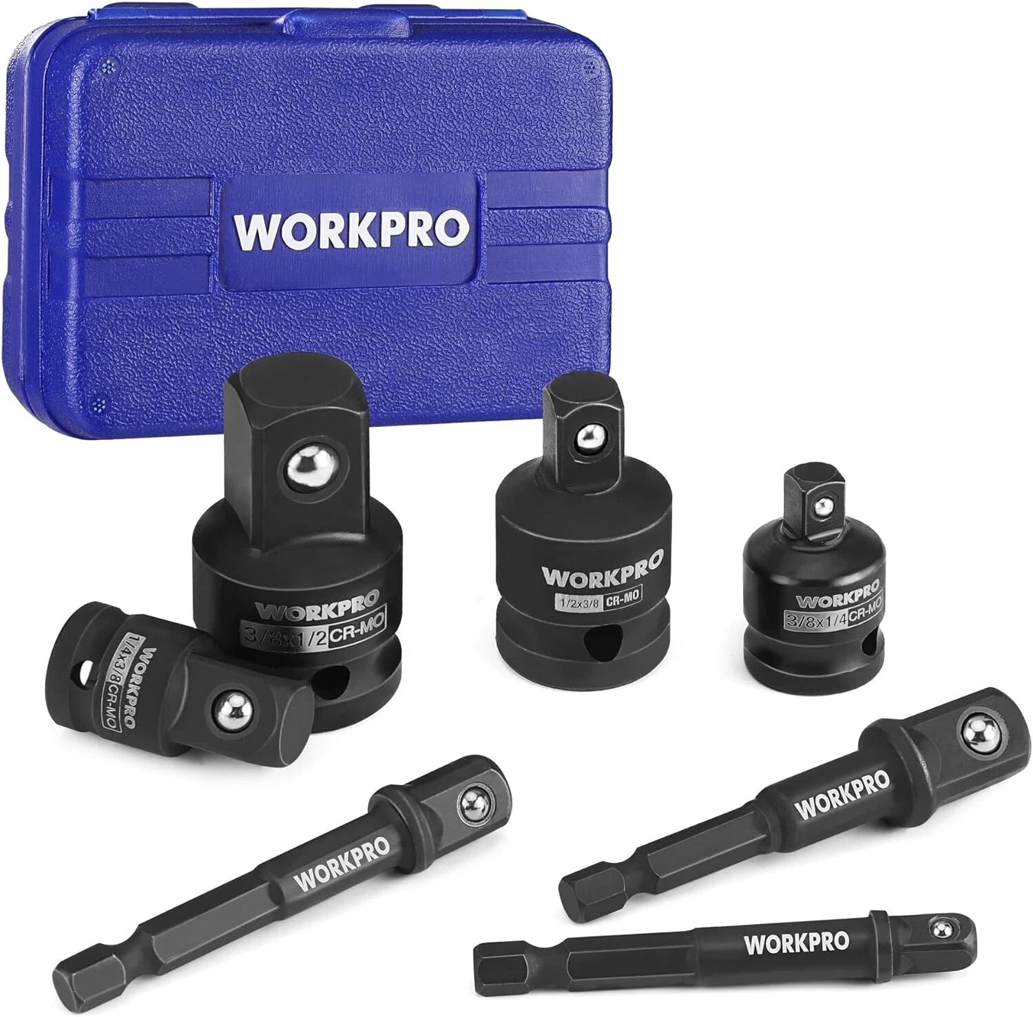 Workpro Impact Socket Adapter Set W/ 1/4"hex Shank Drill Extensionset