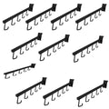 Set Of Gloss Black Gridwall 5 J Hook Square Tube Fixture 17-1/2 Inch L