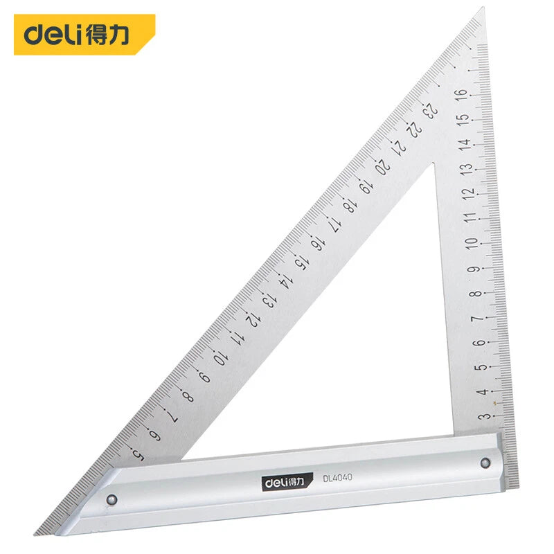 deli 200mm Carpenter Measure Tool l Angle Ruler Triangle Trigonometric Ruler