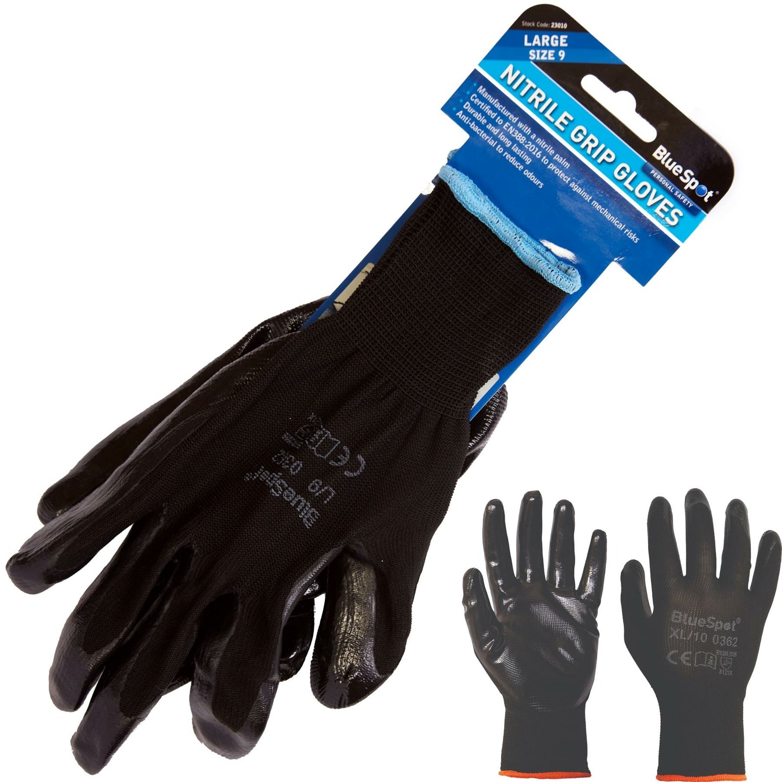 BlueSpot 12pc Nitrile Coated Work Gloves by BlueSpot