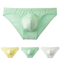 Low Rise Cotton Men Briefs Underwear Breathable Solid Color Bulge