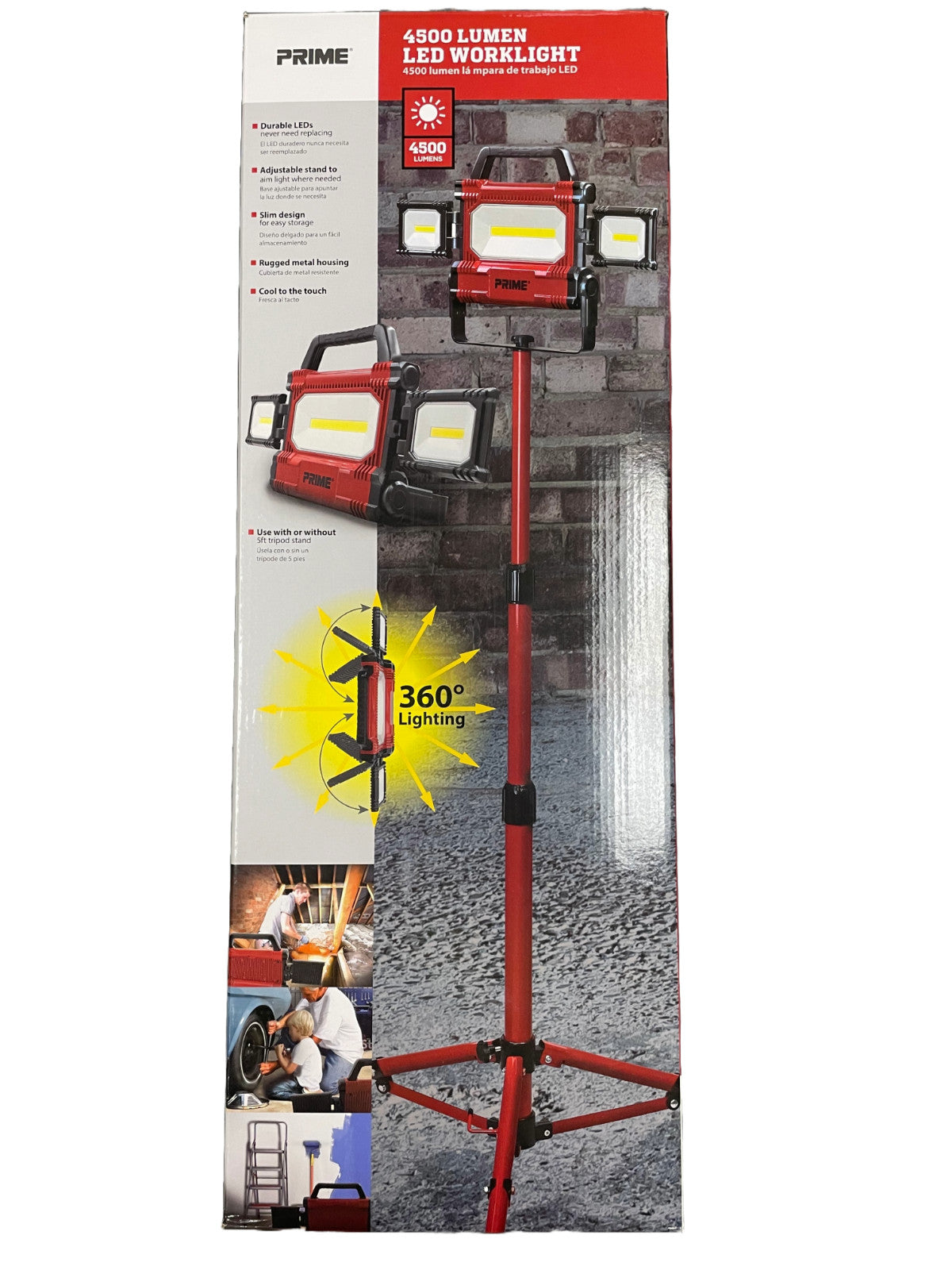 Prime 4500 Lumen LED Tripod Worklight 6ft Cord