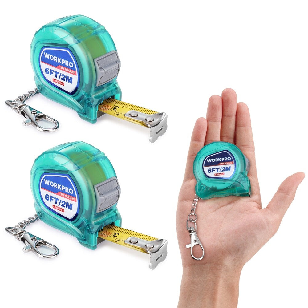 WORKPRO 2PC Tape Measure 6FT Retractable Inch/Metric