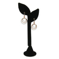 Set Black Velvet Leaf Shape Jewelry Earring Display Showcase Stand