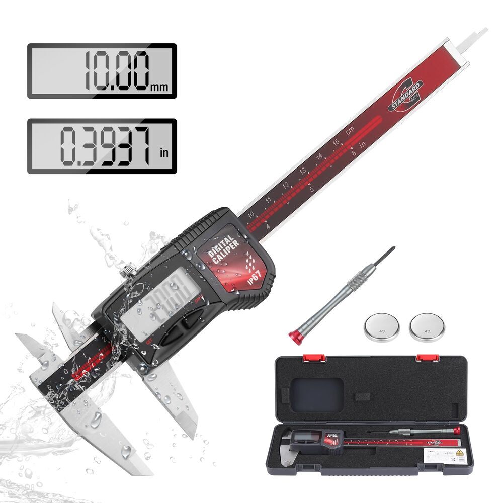 IP67 Digital LCD Caliper Measuring Tool Stainless Steel Electronic