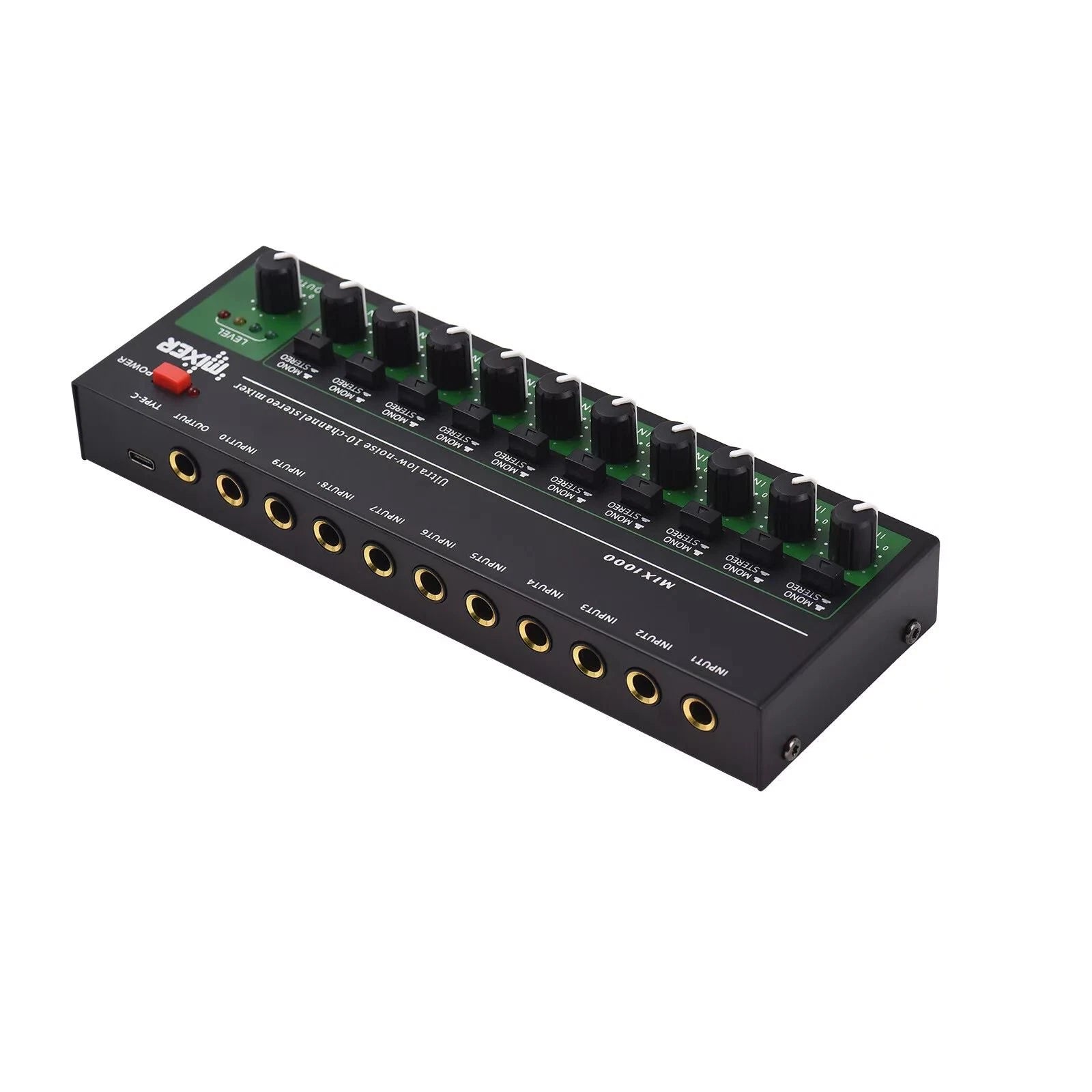 New 10 Channel Stereo Mono Line Audio Mixer 6.35mm | Built Supply Co