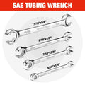 WORKPRO 4PC Flare Nut Wrench SAE Brake Line Wrench 15° Offset Head