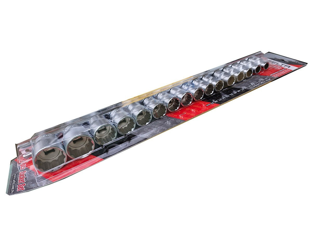 Selta Taiwan 16PC 1/2" Dr. Cr-V 12pt Double Hex Socket Set