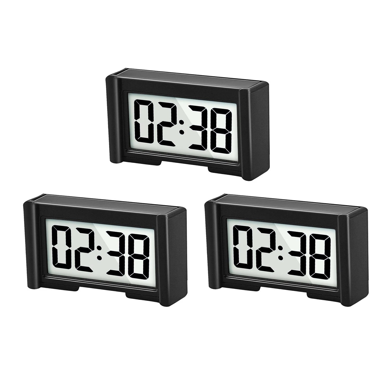 Portable Mini Digital Clock Small Adhesive Stick On Battery Operated