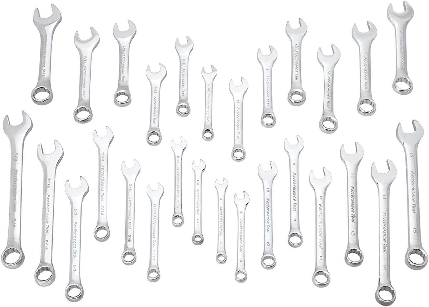 Performance Tool 28pc SAE & MET Wrench Set by Performance Tool
