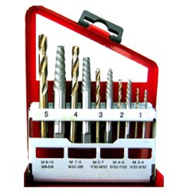 10pc Screw Extractor and Cobalt Drill Bit Set