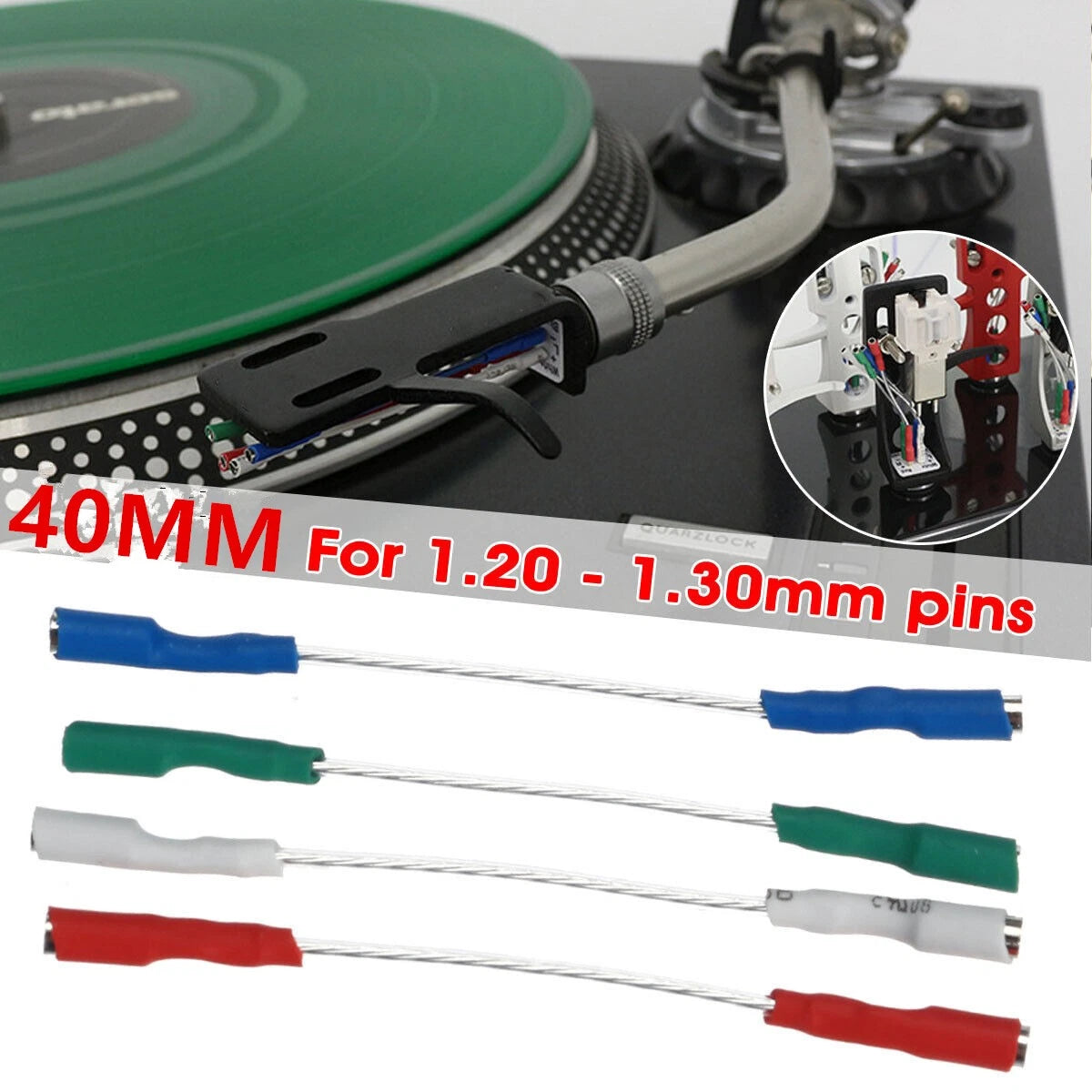 7n Silver Turntable Phono Cartridge Headshell Wire Leads Cables