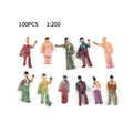 Model Train 1:200 Scale Painted Figure Z Scale People Standing Seated,