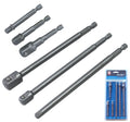 BlueSpot 6pc Impact Drill Bit Socket Adapter Set Extension Bar 1/4" 3/8" & 1/2"O