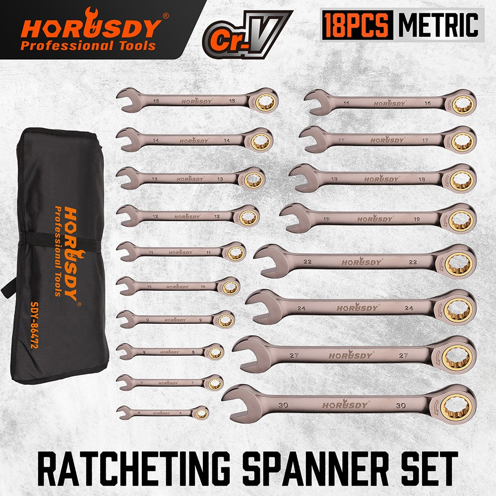 48Pcs Ratchet Spanner & Hex Wrench Set by Unbranded