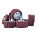 25 Pack - 2” x 1” x ¼” Mounted Interleaf Flap Wheels Red (Medium) Sand