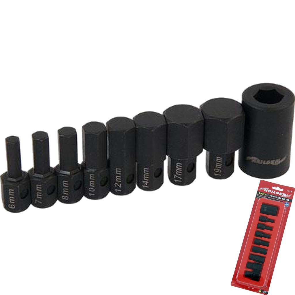 Neilsen 9pc Spline Hex Bit Socket Set