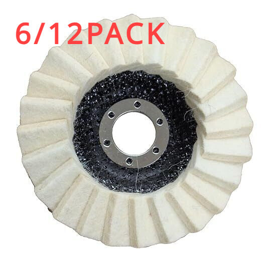 6/12 Pack Felt Flap Disc Wool Polishing Wheel by Unbranded