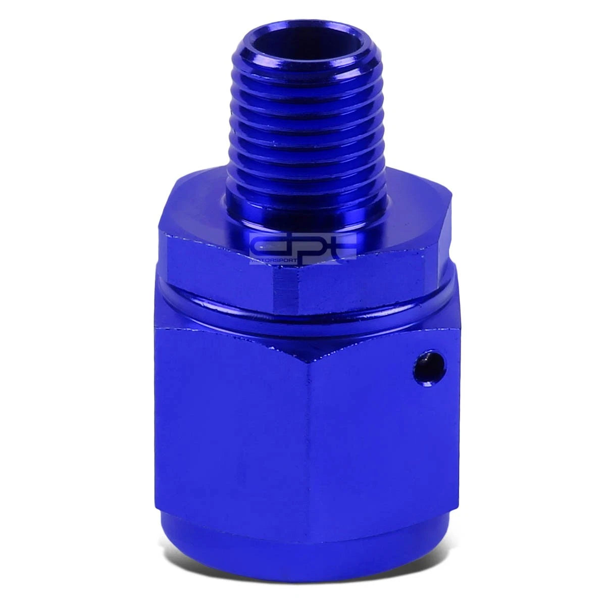 10-an Female Flare To 1/4" Npt Male Blue Aluminum B-nut Swivel