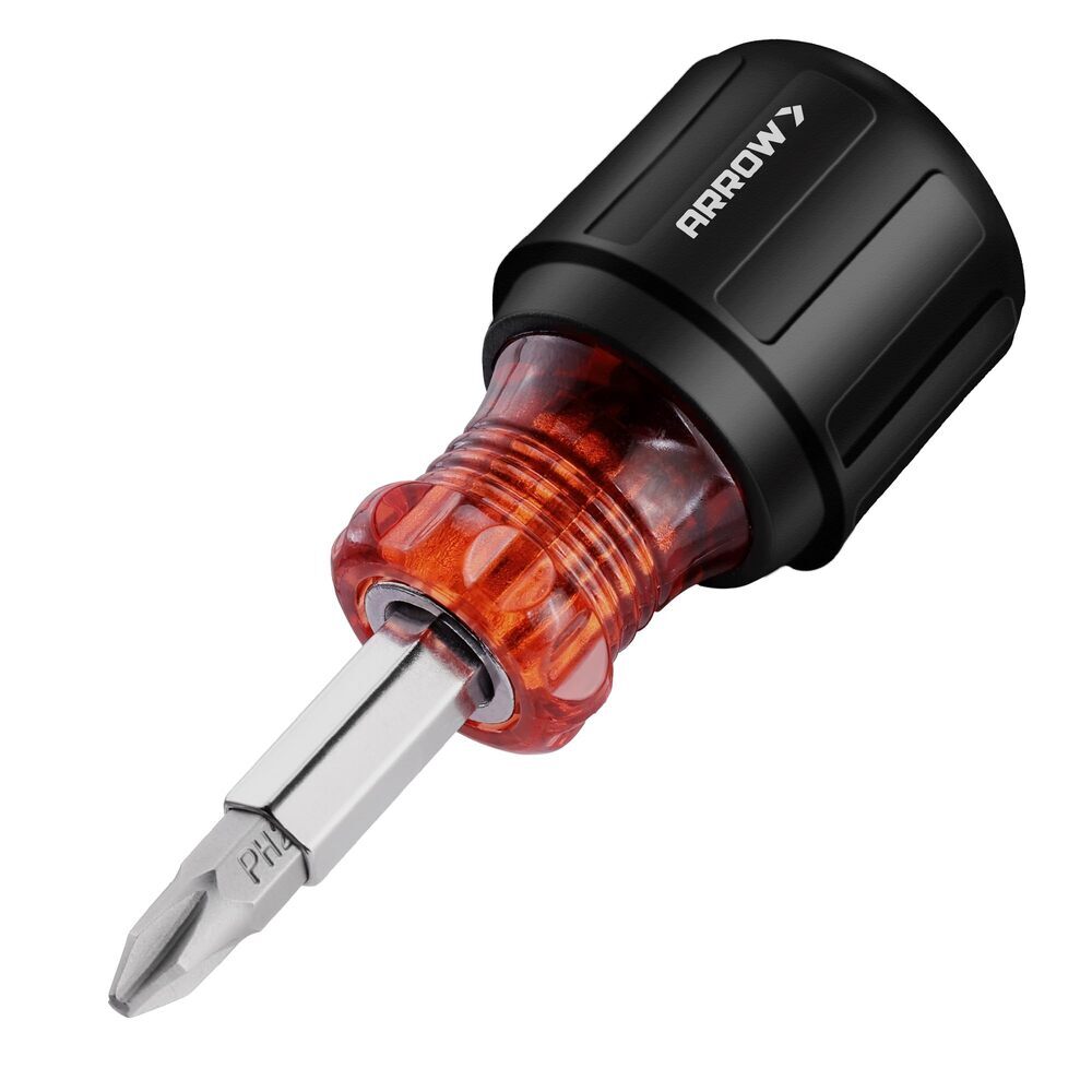 ARROW 5-in1 Stubby Screwdriver Phillips Slotted Multi-Bit Screwdriver