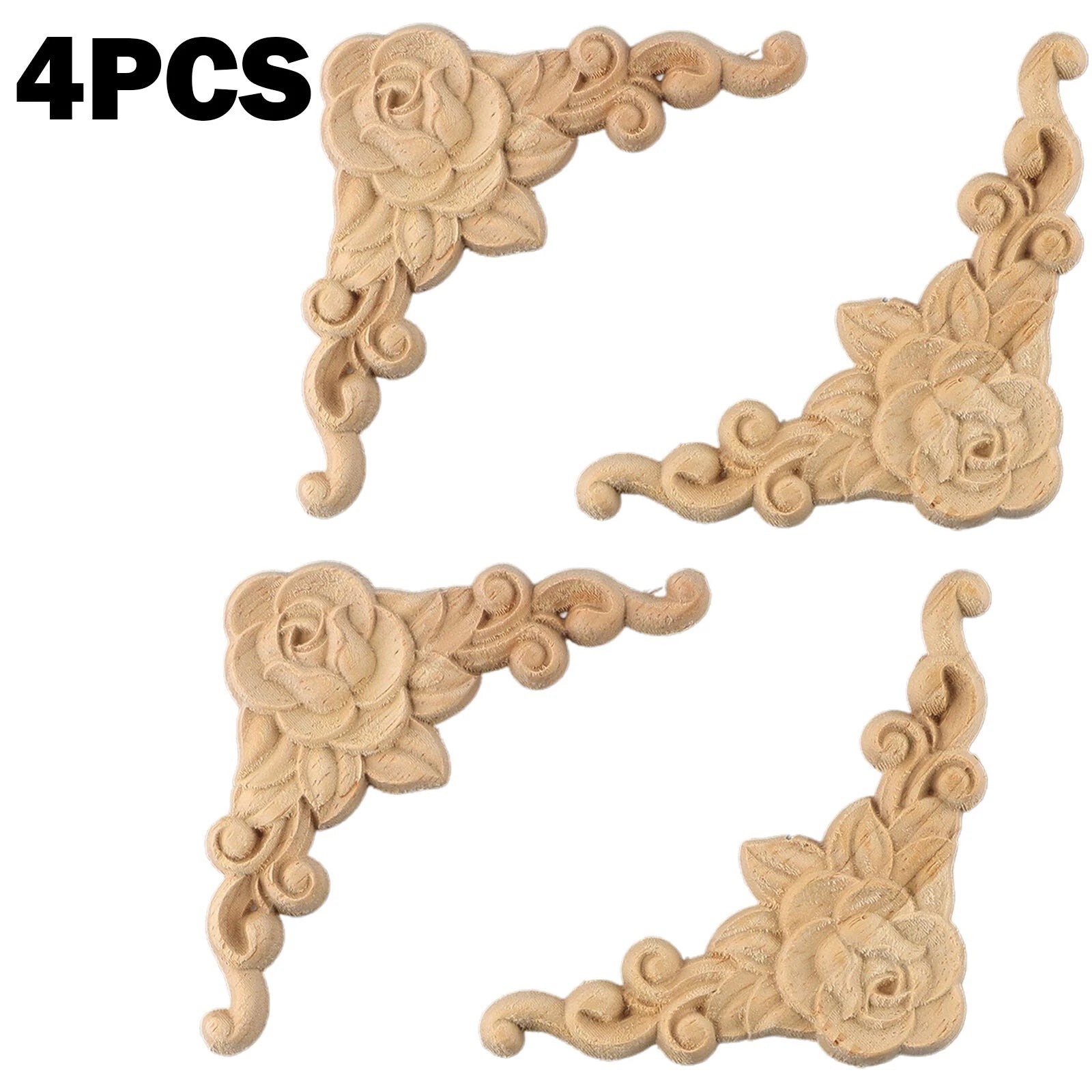 Wooden Carved Corner Onlay Diy Home Decor Applique | Built Supply Co
