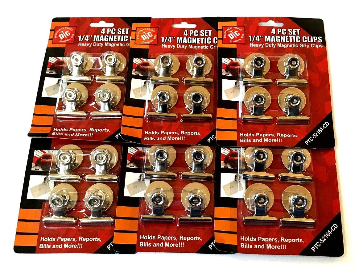 24 Ptc Magnetic Spring Grip Clips Refrigerator Magnets Clamps Storage