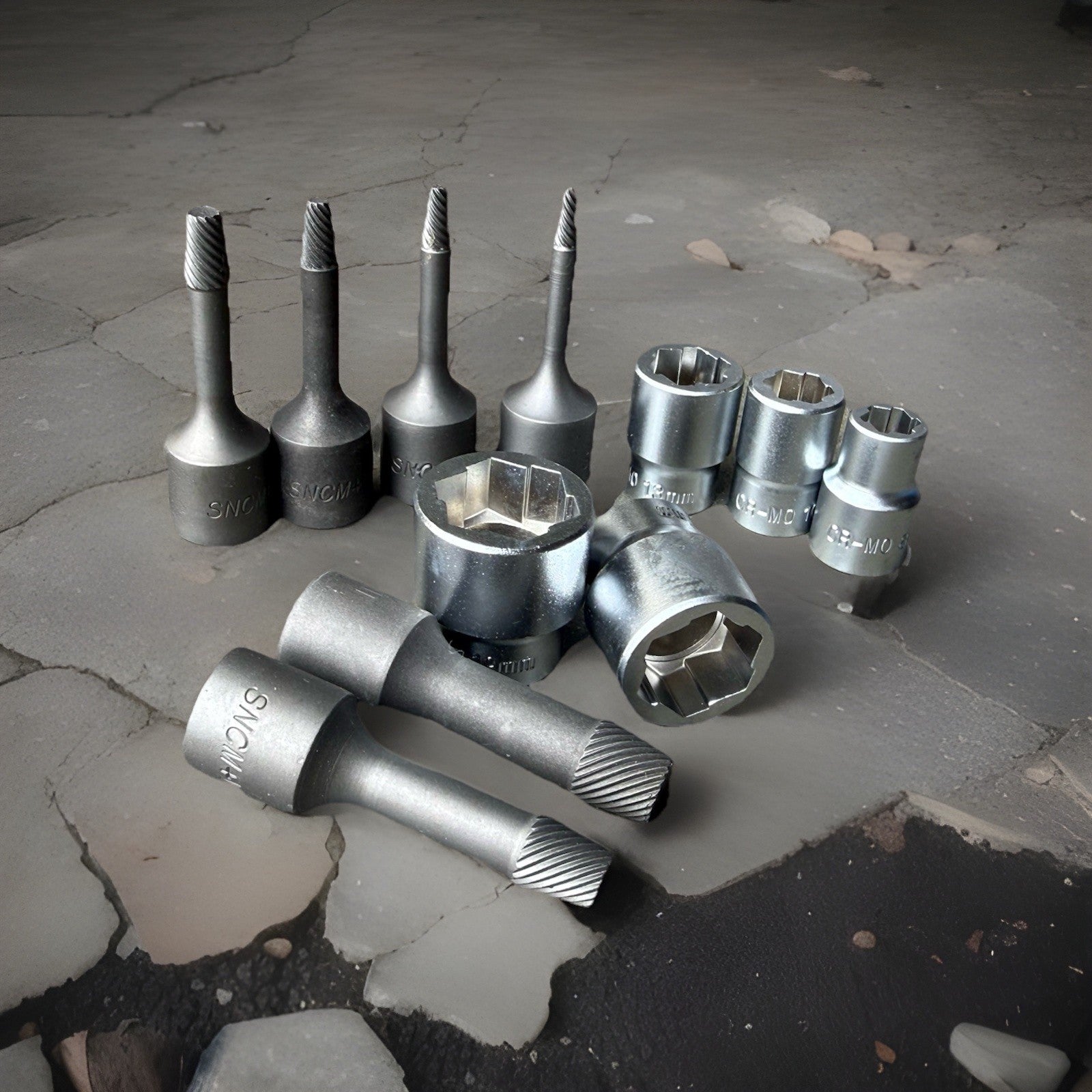 9pc 1/4-Drive Deep Well Air Impact Socket Set by Unbranded