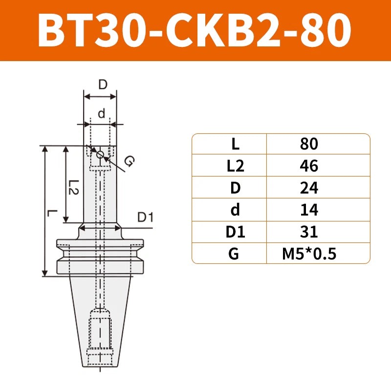 Ckb2 Boring Shank Bt30 Cnc Milling Machine Tool Holder
