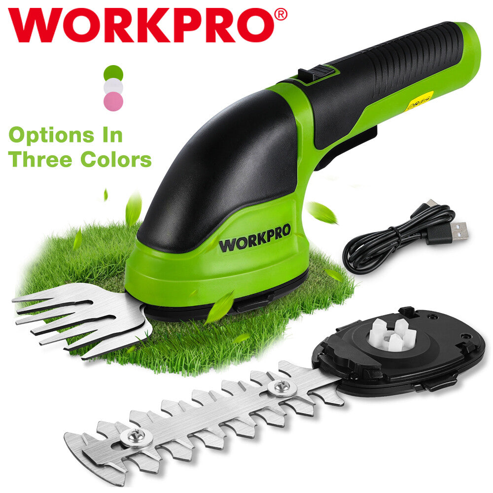 WORKPRO Cordless Grass Shear Trimmer 2 in 1 Hedge Shears