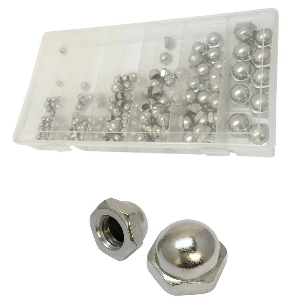 Set Of Hex Nut Cap Top Assortment Stainless Steel