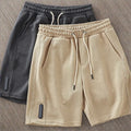 Men's Casual Waffle Short Pants Summer Breathable Elastic Waist