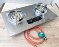Stainless Countertop Jet Double Burner Drop-in Propane Lp Stovetop