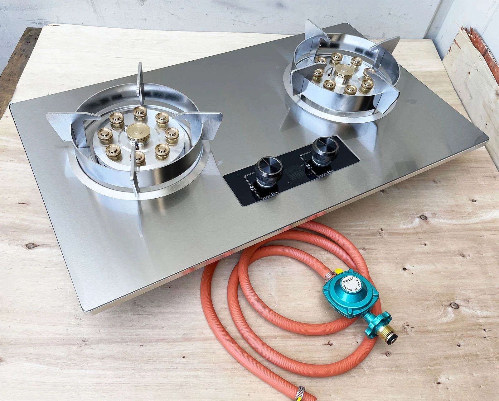 Stainless Countertop Jet Double Burner Drop-in Propane Lp Stovetop