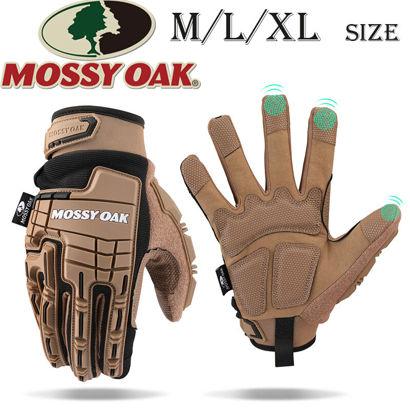 Mossy Oak XL/L/M Rubber Guard Tactical Gloves Touch Screen Airsoft