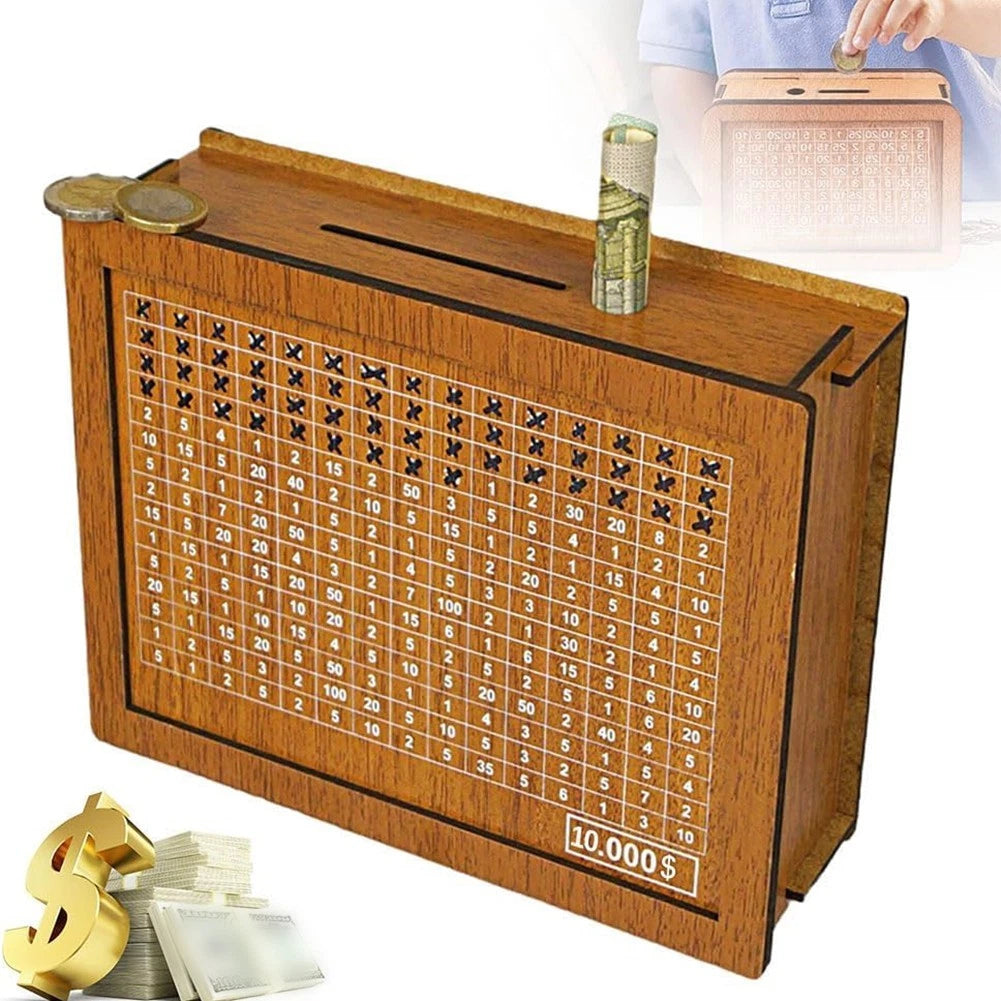 Cash Vault Wooden Box With For Educational Savings For Adults And