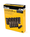 Titan 12-Piece 3/8" Drive Deep Impact Socket Set by Titan