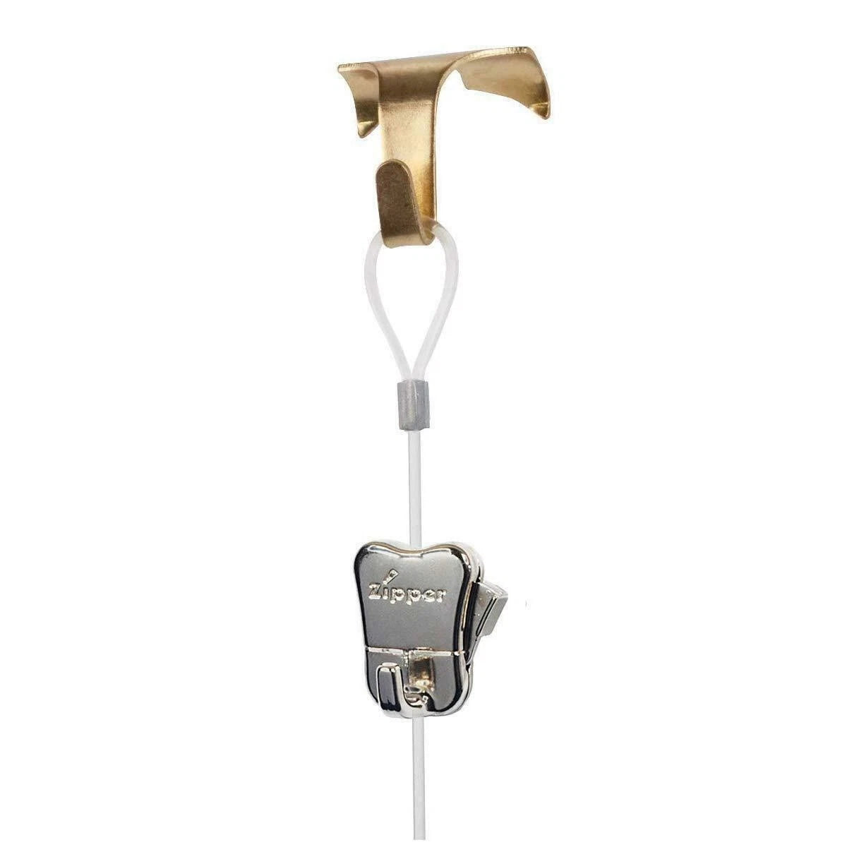 Stas Moulding Hook Brass, Zipper & Perlon Cord Picture Hanging