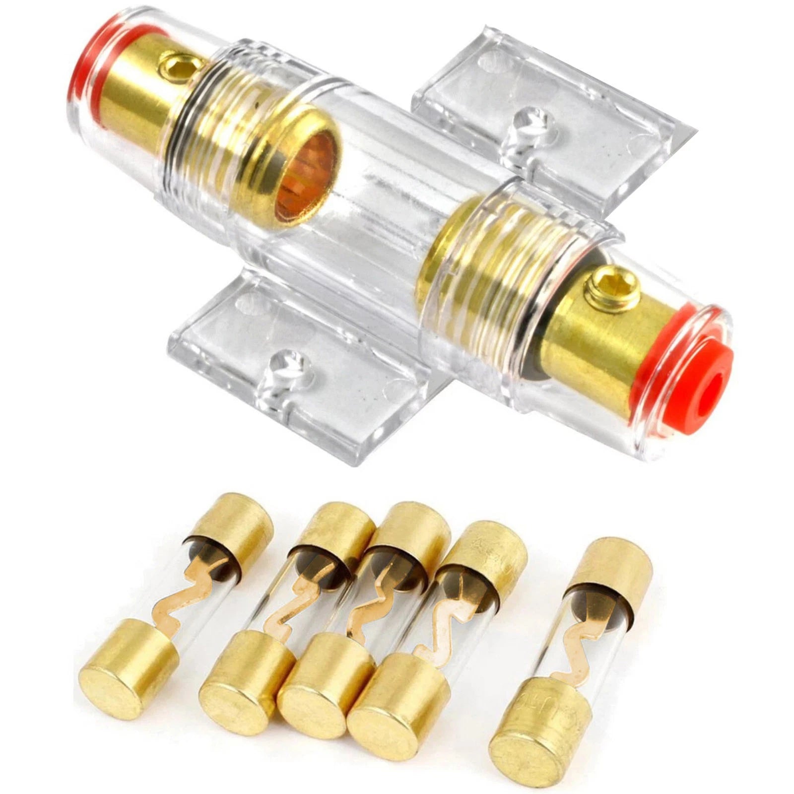 Agu Fuse Holder 100a For 4-10 Gauge Wire With Sealing Cap For 12V Car