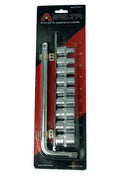 1/2" Dr. 6pt / 12pt Regular 8-22mm Socket Set With10" L Handle Wrench