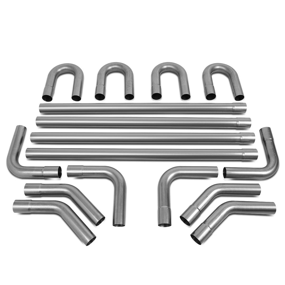 Universal 16-pieces 2.25"od Steel Diy Custom Exhaust Pipe Straight &