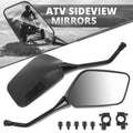 Fit Universal Atv Black Textured Convex Side View Mirror Handlebar