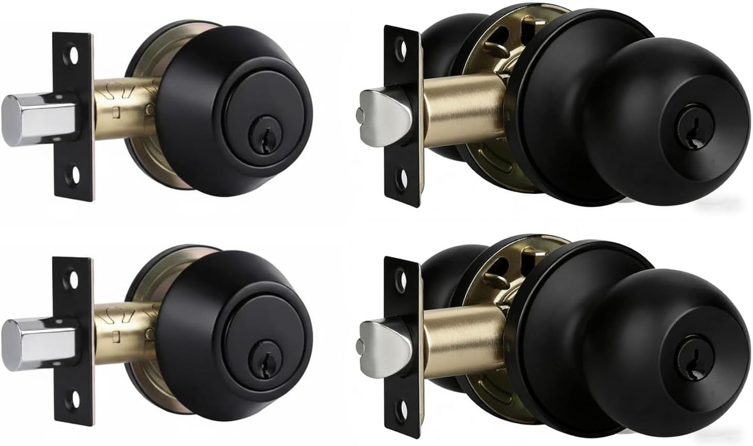 Exterior Door Lock Set with Deadbolt, Single Cylinder Deadbolt Lock