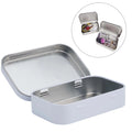 Metal Rectangular For Mini Empty Tin Box Tinplate Bin Jar Flip Hinged