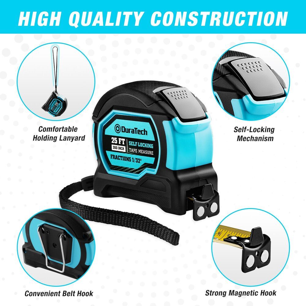 DURATECH 25FT Auto-Lock Tape Measure by DURATECH