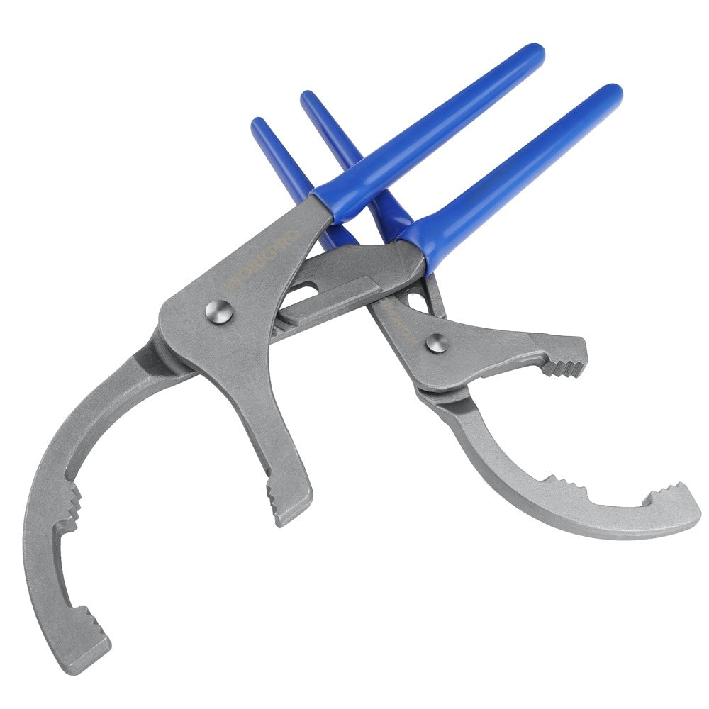 WORKPRO 2-Pack 9" & 12" Oil Filter Wrench Set